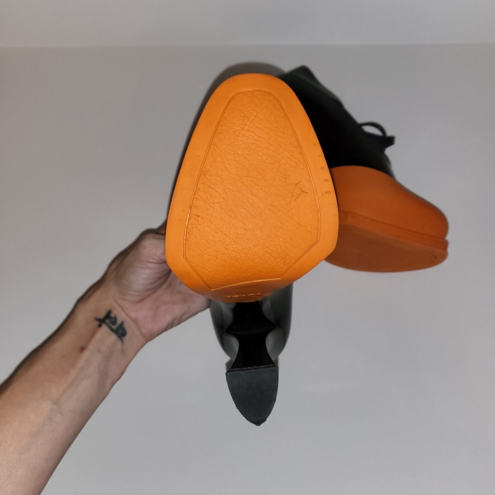 SOLD PRADA RUNWAY 2012 Orange leather & Rubber Mary Jane Heels FINAL PRICE 🧡 - Picture 12 of 16